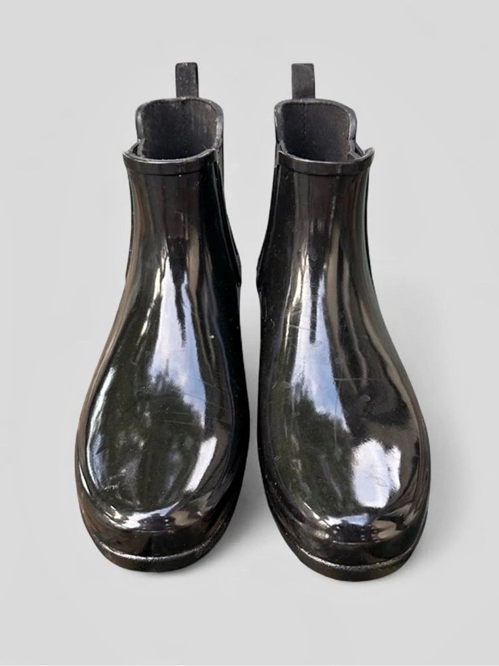 Hunter Original Gloss Chelsea Boot Black Waterproof Ankle Rain Boots US 10